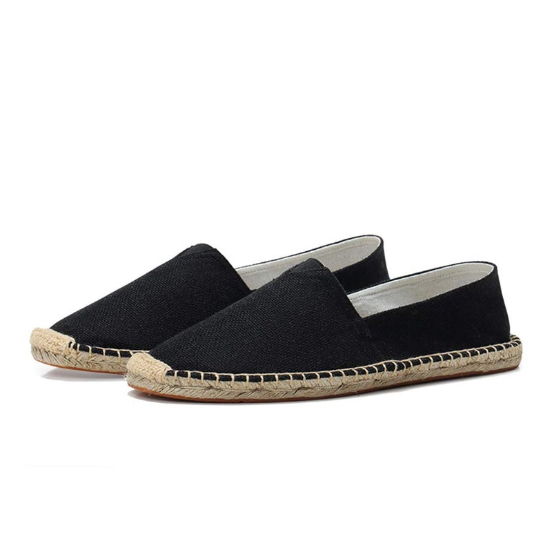 fereshte Unisex Espadrilles Flats Mens Womens Alpargata Breathable Slip On Canvas Shoes Black Label Size 39-245mm - US 7.5 Women/6 Men - Image 2